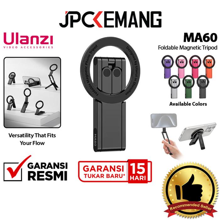 Gambar Ulanzi MA60 Foldable Magnetic Phone Tripod Stand Ulanzi MA-60 MagSafe Mini Tripod Smartphone Garansi Resmi - Black dari JPC Kemang undefined Tokopedia