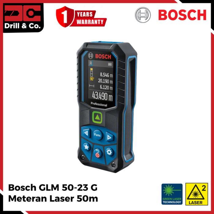 Gambar Bosch GLM 50-23 G Meteran Laser Hijau 50m / Pengukur Jarak Laser 50 m dari Drill&Co undefined Tokopedia