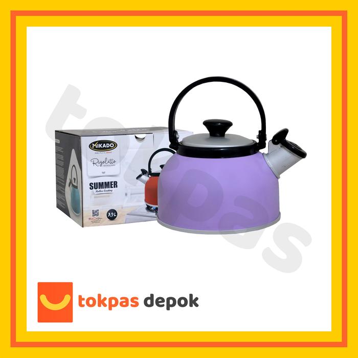 Gambar Teko Bunyi 3,5 Liter Rigoletto Whistling Kettle / Ketel Teko Summer Mikado Maspion Aluminium Ungu Tea teko  besi - Ungu  dari Toko Pasti Puas Depok undefined Tokopedia