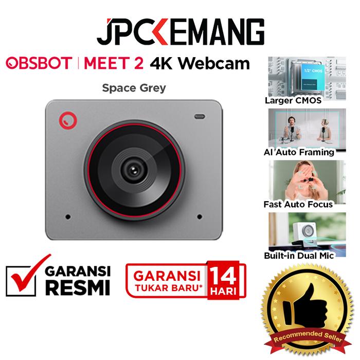 Gambar OBSBOT Meet 2 AI-Powered 4K Webcam Streaming Camera Portable Web Cam Garansi Resmi - Space Grey dari JPC Kemang undefined Tokopedia