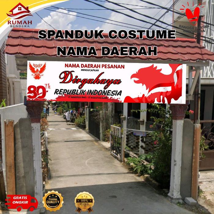 Gambar Spanduk 17 Agustus Custom Nama Daerah - Dirgahayu RI 2025 Desain Unik & Elegan Untuk Tugu Dan Gapura Jalan & Gang banner - Dirgahayu, Costume 1 M Persegi dari GELORA MERAH PUTIH undefined Tokopedia