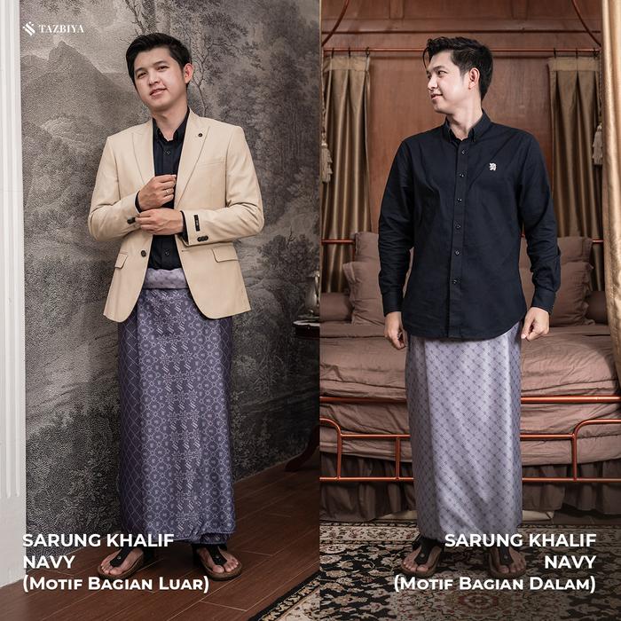 Gambar [NEW!] SARUNG TWO-SIDE TAZBIYA SERIES | SARUNG LAKI-LAKI DEWASA MOTIF | SATU SARUNG DUA GAYA - KHALIF NAVY, ZIPLOCK dari Tazbiya undefined Tokopedia