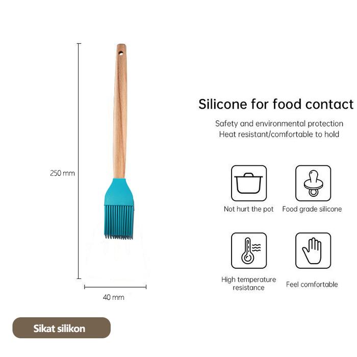 Gambar Bahan Silikon Kuat Alat Masak Tumis Goreng / Sikat silikon / Spatula Silicon / Utensile Tahan Panas - biru dari home&good undefined Tokopedia