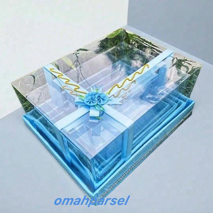Gambar Paket Box Kotak Seserahan Pernikahan isi 4 Kotak  dengan Desain Elegan dan Modern Hantaran - BOX PITA SPUNDBUND ISI 4 PCS, SILVER dari omahparsel_NEW undefined Tokopedia