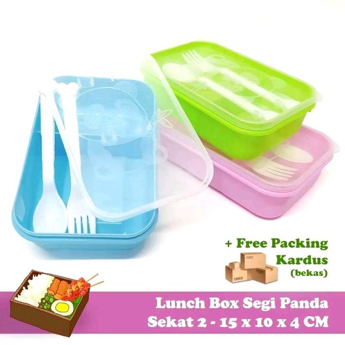 Gambar TEMPAT MAKAN MURAH SEKAT 2 / LUNCH BOX SEGI PANDA SEKAT 2 FREE SENDOK GARPU / TEMPAT MAKAN WADAH BEKAL ANAK FOOD GRADE / SOUVENIR ULANG TAHUN ANAK MURAH dari Ibrahiim Store_NEW undefined Tokopedia
