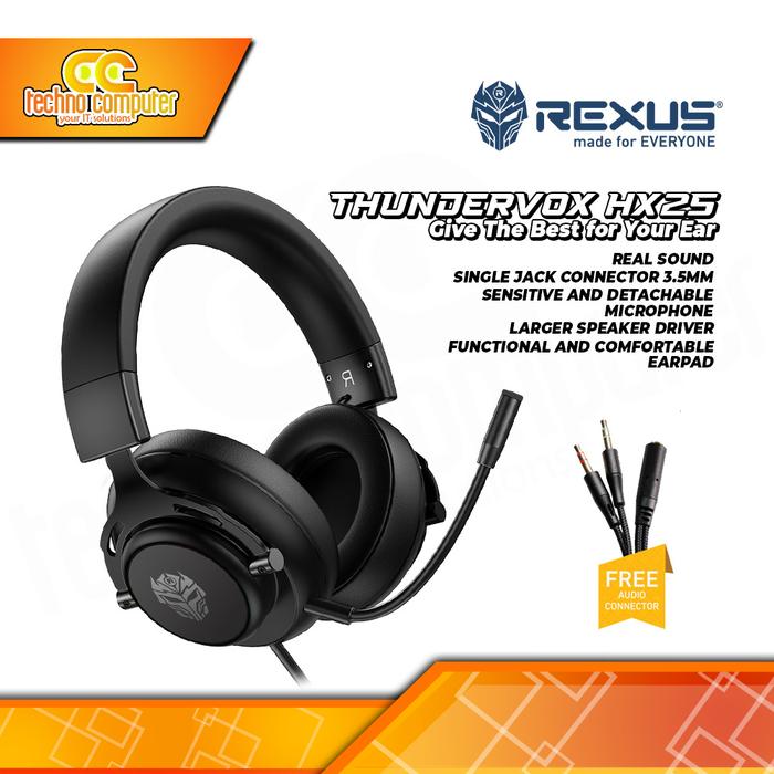 Gambar HEADSET REXUS THUNDERVOX HX25 - Gaming Headset - Hitam dari Techno Computer Bali undefined Tokopedia
