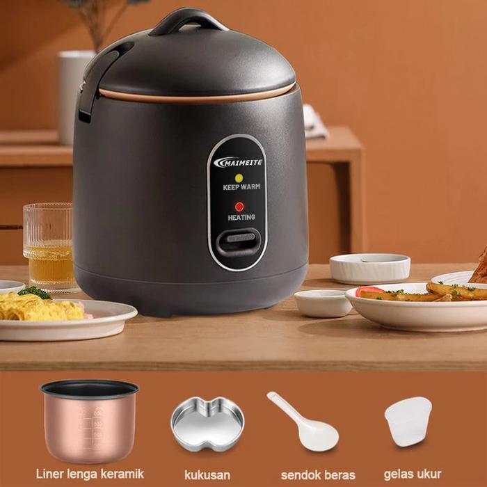 Gambar MAIMEITE Rice Cooker Mini/Magic Com Mini Multifungsi/Panci Anti Lengket Penanak Nasi 1,2LMagiccom Kecil Low Watt Steamer - Hitam 1.2L dari MAIMEITE HomeAppliances undefined Tokopedia