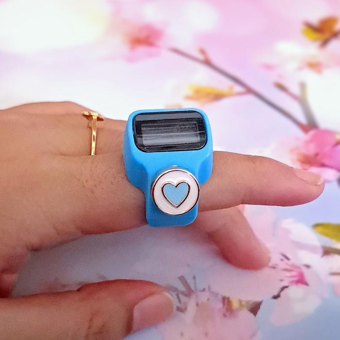 Gambar Tasbih Digital LED Ring Cincin Tasbeh Muslim Mini Sultan dengan Tombol Power & LED TasbihDigitalCantik - Biru Love dari Kurma Gajahmada undefined Tokopedia
