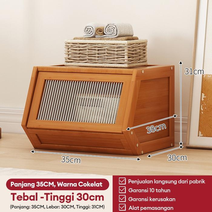 Gambar LOVE Rak Penyimpanan kayu lemari pajangan Rak Kantor Lemari Buku Dapur Rak Helm Serbaguna Bisa Stacking Rak Pajangan Minimalis - Cok:35*30*31CM dari LOVELY HOME1 undefined Tokopedia