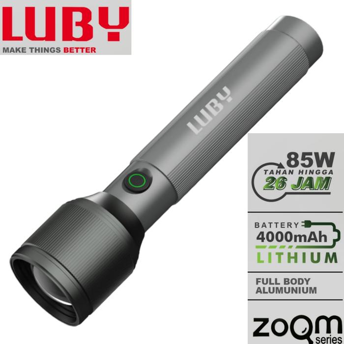 Gambar Luby Senter LED L-AL8006 85W 4000mAh Tahan 26 Jam Zoom Jarak Jauh Baterai Lithium Charger USB Type C Full Body Aluminium - LUBY L-AL8006 85WATT - ALUMUNIUM dari mobileshop undefined 5 Tokopedia