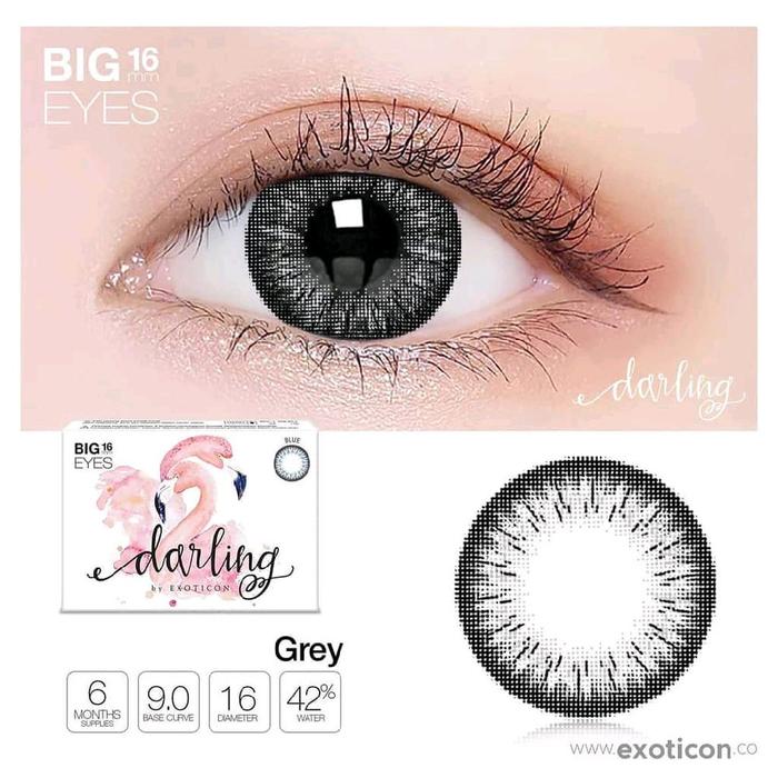 Gambar Exoticon SOFTLENS DARLING BIG EYES NORMAL MINUS s.d-6.00 Diameter 16mm Softlens Korea Wajah Soflens Blue Brown Grey Black Lensa Biru Gray - DARLING GREY, MINUS dari seoul21.lens undefined Tokopedia