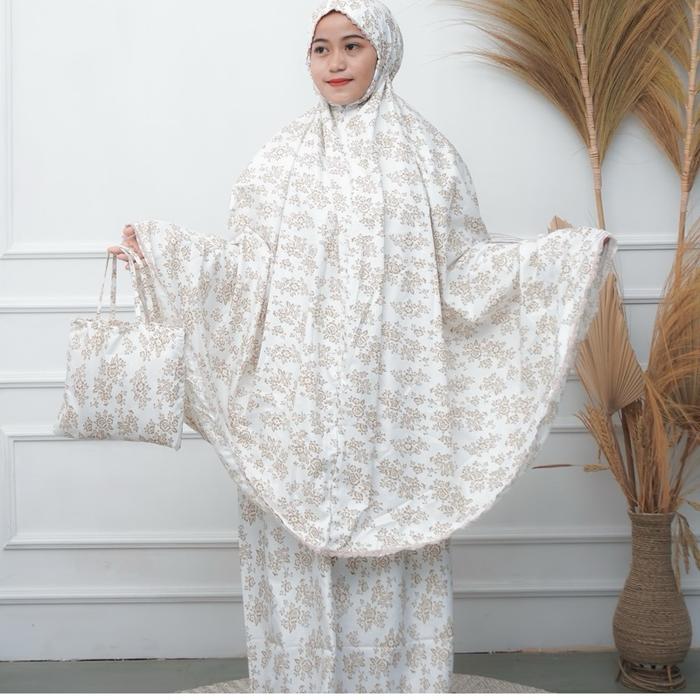 Gambar YN - Tyara Series Mukena Katun Mikro Dewasa Motif Premium Ikat Kepala Tali Lepas Pasang Renda Tanpa Karet Risleting 2in1 Bonus Pouch Daily Travel - Tyara Bw Renda Kecil dari YN-GALLERY undefined Tokopedia
