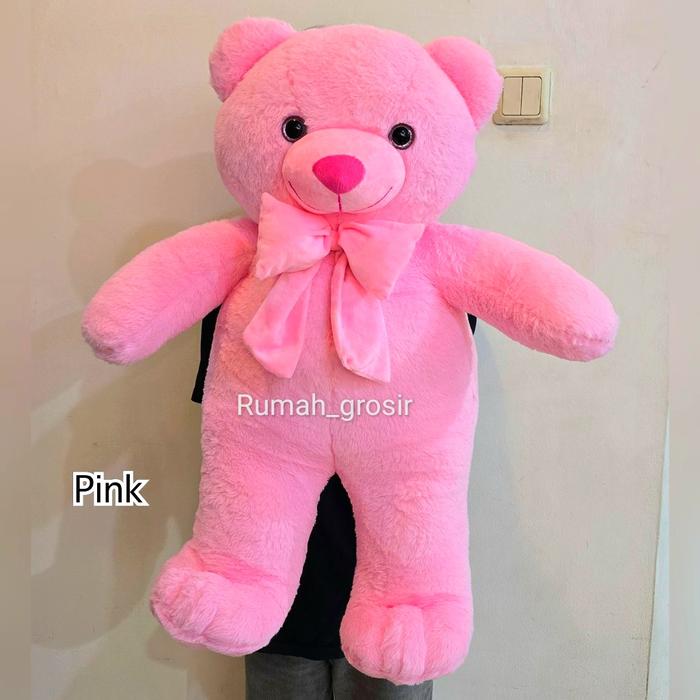 Gambar Boneka Teddy Bear Jumbo Beruang Besar Pita Bear Jumbo boneka beruang teddy Dolls - BERUANG PINK JUMBO dari Rumah Grosir_NEW undefined Tokopedia