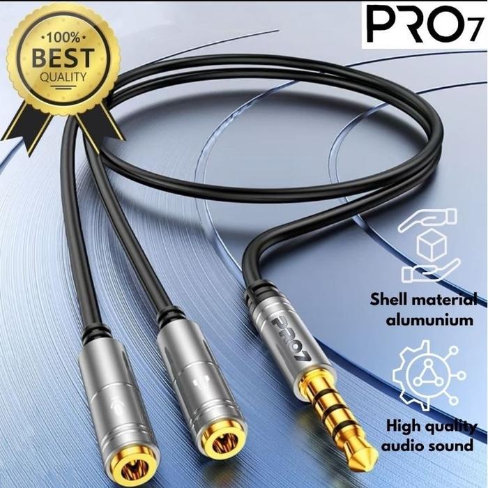 Gambar PRO7 Kabel Splitter Audio Aux Male to 2 Female Mic & Audio Cable Series dari KATELyayah22 undefined Tokopedia