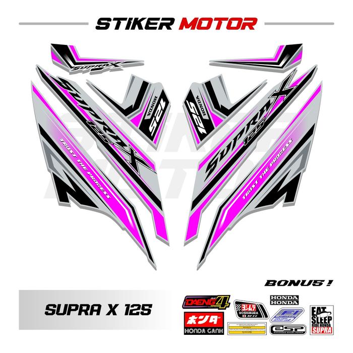 Gambar SP58 Striping Stiker Supra X 125 KPH Batman Variasi New Graphic Racing Style Wave Contest Sticker - pink dari Stiker Motor Bandung undefined Tokopedia
