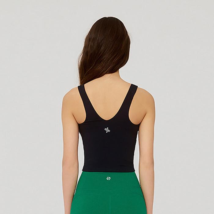 Gambar XEXYMIX Soft V-Neck Bra Top Olahraga Wanita - XT4369G - Black, S dari XEXYMIX undefined Tokopedia