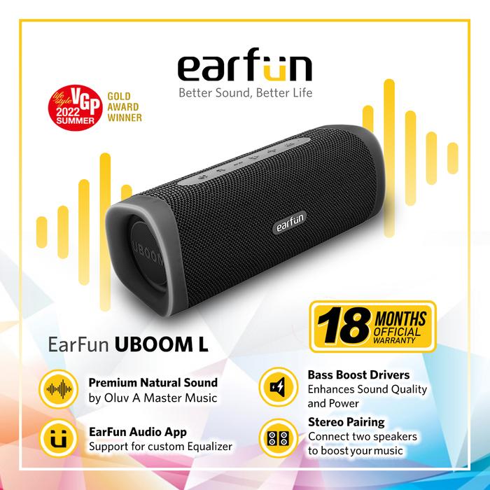 Gambar EarFun UBOOM L - JumboBass Portable Bluetooth Speaker with Audio App Equalizer Wireless - Uboom L 1pcs dari Earfun Indonesia undefined Tokopedia