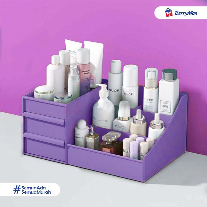 Gambar Rak Kosmetik Drawer Plastik Organizer Kotak Penyimpanan Make Up Skincare Minimalis & Elegan - UNGU TRI J, Standart dari BerryMan Shop undefined Tokopedia