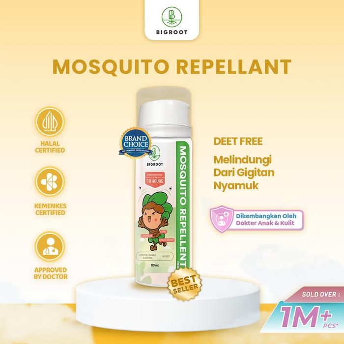 Gambar [Live Exclusive Bigroot] Bigroot Mosquito Repellent 110ml - Aman Tanpa DEET, 10 Jam Perlindungan, Halal, Paraben Free, & Extra Protection - MOSQ110ml dari Bigroot_NEW undefined Tokopedia