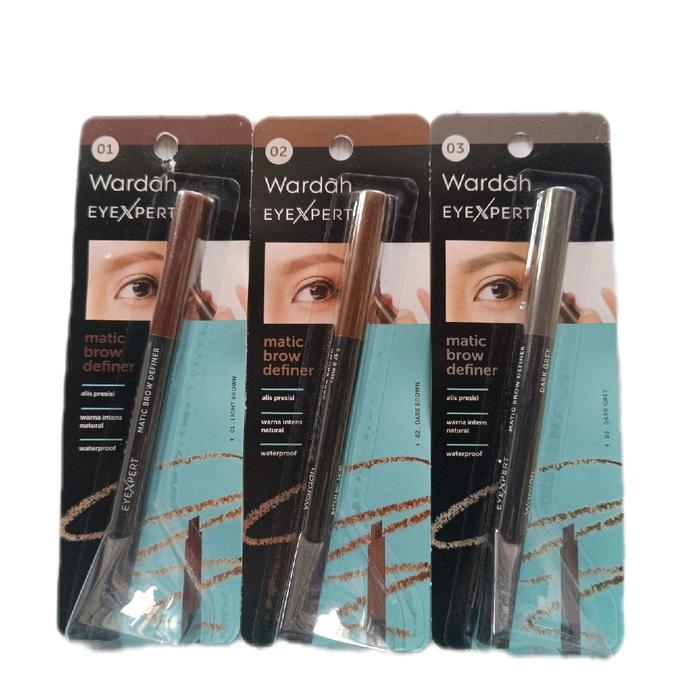 Gambar Wardah EyeXpert Matic Brow Definer Eyebrow - 01 Light Brown dari adzraa kosmetik undefined Tokopedia