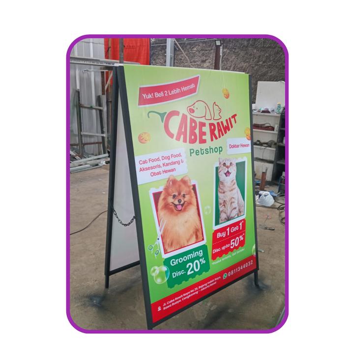 Gambar Stand banner besi hollow 2 sisi - 80x120, Include cetak dari MEDIA IKLAN undefined Tokopedia