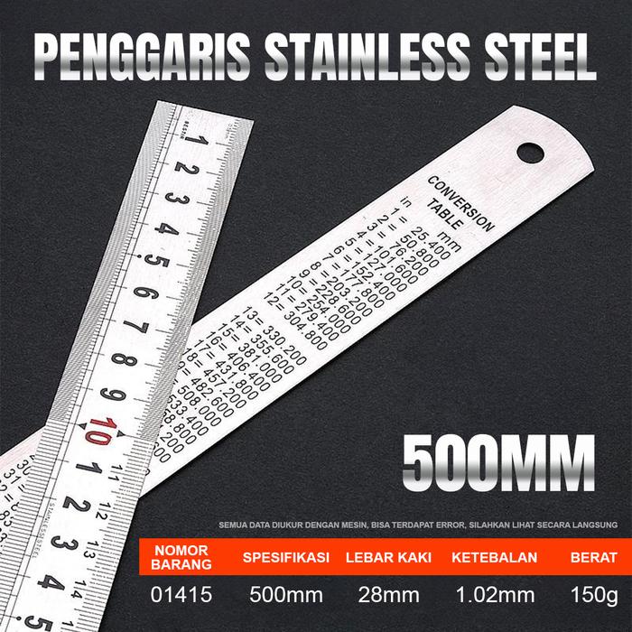 Jual [BESTIR] Stainless Steel Ruler Penggaris Besi Machinist's Rulers 6 ...