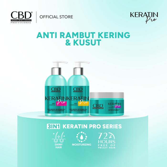 Gambar [FYC] [4IN1] CBD Professional Keratin Pro Shampoo + Conditioner + Hair Mask + Vitamin Spray - Haircare Sampo Perawatan Membersihkan Melembutkan Rambut Kering Kusam menjadi Halus Smoothing Menutrisi Elastisitas Rambut Bersih Wangi Anti Lepek Berminyak - Shampoo + Conditioner + Hair Mask dari CBD Professional undefined Tokopedia