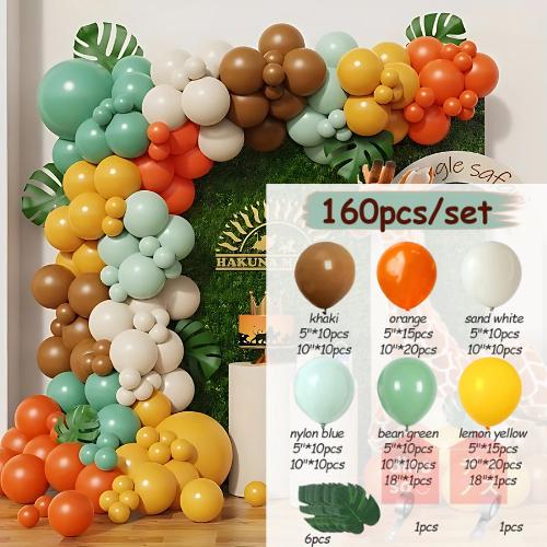 Gambar DINOSO 160pcs Hewan Garland Balon Safari Hutan Kit Lengkungan Balon Oranye Hijau Dekorasi Pesta Ulang Tahun - 160Pcs Hewan Safari dari DINOSO INDONESIA Kota Administrasi Jakarta Barat Tokopedia