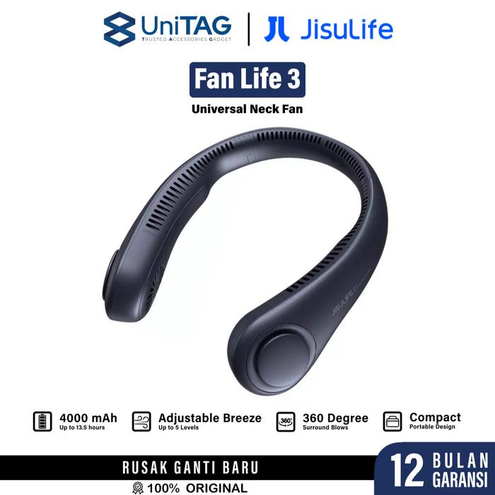 Gambar JISULIFE Kipas Angin Leher Neck Fan Life3 Mini Portable Kipas Gantung 4000mAH - Gray dari UniTAG Store undefined Tokopedia