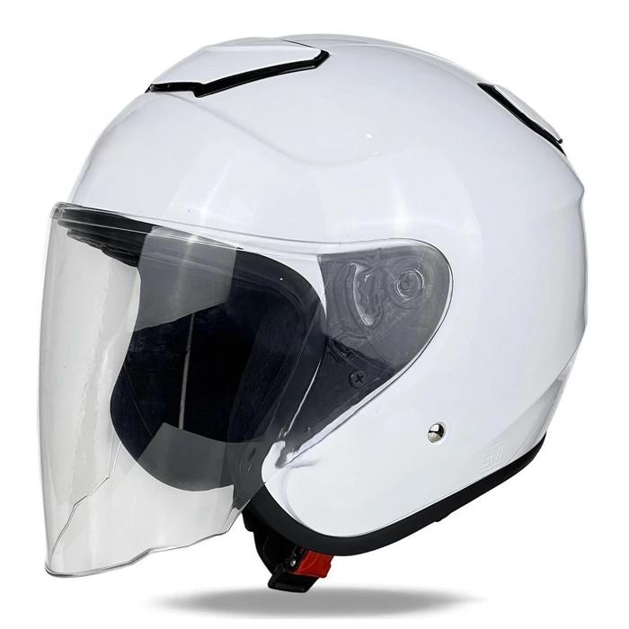 Gambar Helm MLA Kyoto Half Face Dewasa SNI untuk Pria dan Wanita dengan Kaca Pilihan - Motor - WHAITE, M dari SKJ-HELMET undefined Tokopedia