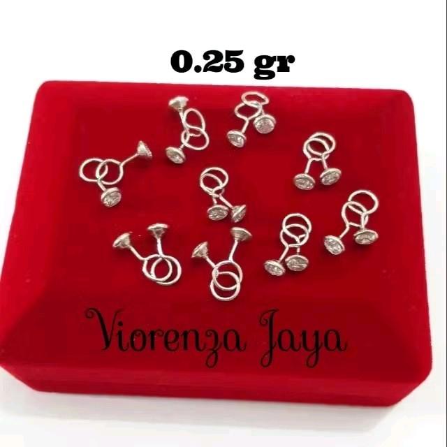 Gambar ANTING TOGE PERAK 925 LAPIS EMAS PUTIH / PERHIASAN WANITA SILVER 925 /ANTING TOGE ANAK -ANTING BAYI-  ANTING DEWASA PERAK ASLI /AT83 Earrings - 0.25 gram ( bayi atau anak) dari Viorenza Jaya undefined 5 Tokopedia