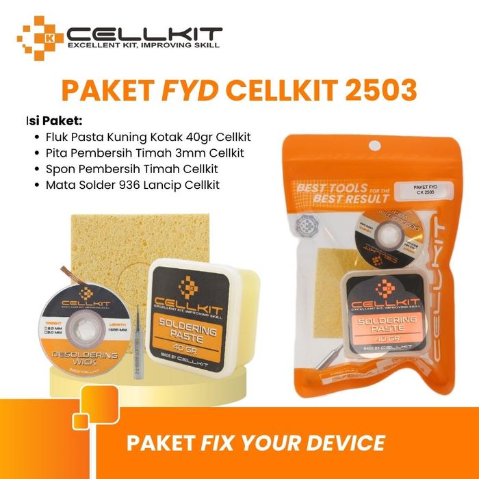 Gambar CELLKIT Paket FYD 2503 2505 Paket Bundling Paket Kombo Bahan Reparasi Servis Fluk Solder Wick Kabel Jumper Spon Pisau Pembersih - Paket FYD 2503 dari CELLKIT undefined Tokopedia