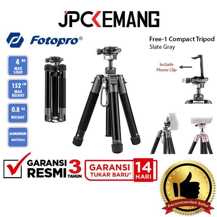 Gambar Fotopro FREE 1 Tripod Monopod Kamera Compact Camera Tripod Travel Garansi Resmi - Slate Gray dari JPC Kemang undefined Tokopedia
