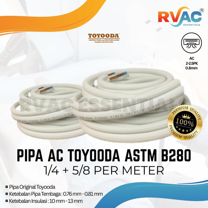 Gambar PIPA TOYOODA ASTM B280 1/4 - 5/8 (UNTUK AC 2-2,5 PK) PER METER dari RVAC Essential undefined Tokopedia