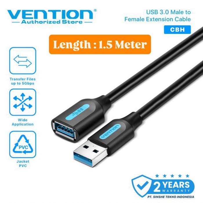 Gambar Vention Extension USB 3.0 Cable Kabel Perpanjangan USB3.0 Type CBH Fast Transmission up to 5 Gbps - Panjang 1.5 Meter dari Click & Go Tokopedia undefined Tokopedia