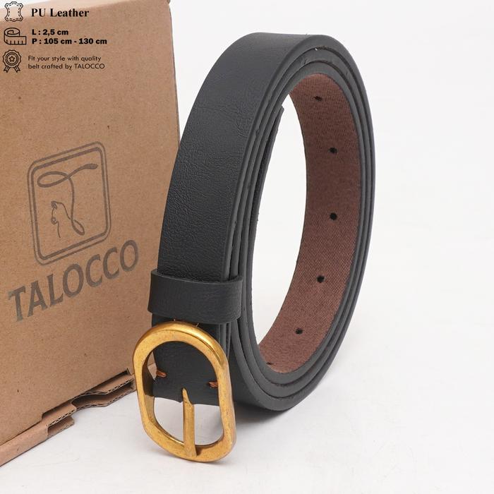 Gambar Ikat Pinggang Kulit Vintage Wanita, Sabuk Kulit Pu Fashion Elegan Cewek Lebar 2,5 cm - Hitam, 105 cm dari TALOCCO Kota Administrasi Jakarta Pusat Tokopedia