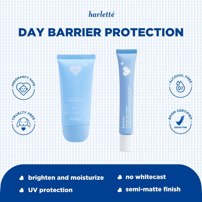 Gambar [2 PCS BUNDLING SUNSCREEN] Harlette Oat Probiotic Lightweight Sunscreen 40 g + Oatmilk Day Creme 25 g - Sunscreen + Day Creme dari Harletté undefined Tokopedia