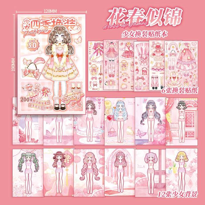 Gambar DIY Sticker Book Playing Make up Dress Up Mainan Edukasi Anak Buku stiker - SPRING BLOSSOM PINK dari @Futagoshop undefined Tokopedia