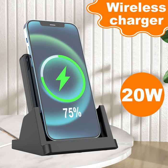 Iphone Charger Wireless 20w Fast Charging Deskstop Stand Dock For Iphone  Samsung Xiaomi Android