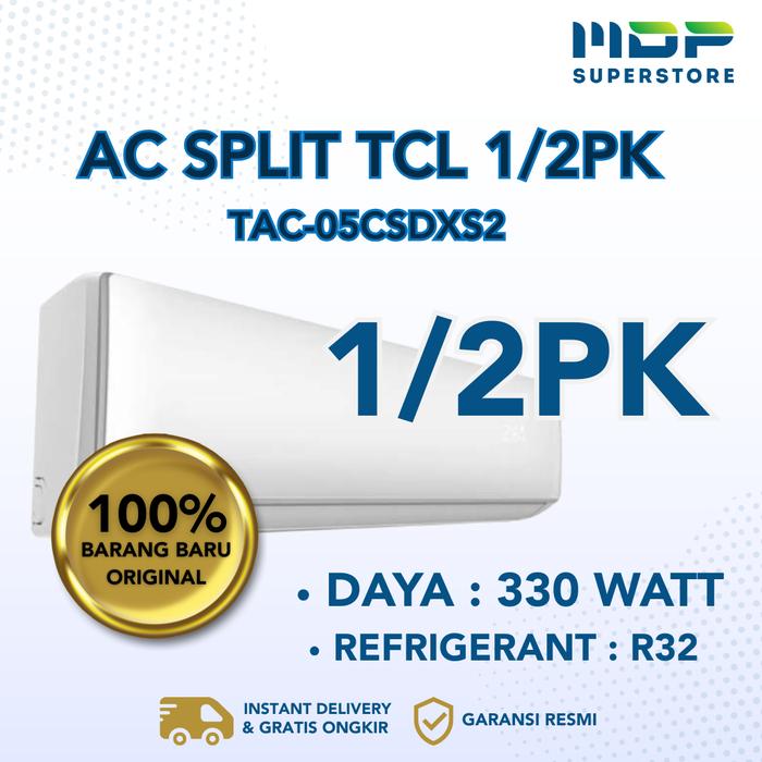 Gambar AC TCL 1/2 PK TAC-05CSDXS2 -  AC STANDARD TCL - UNIT ONLY - WHITE (UNIT ONLY) dari mdpsuperstore undefined Tokopedia