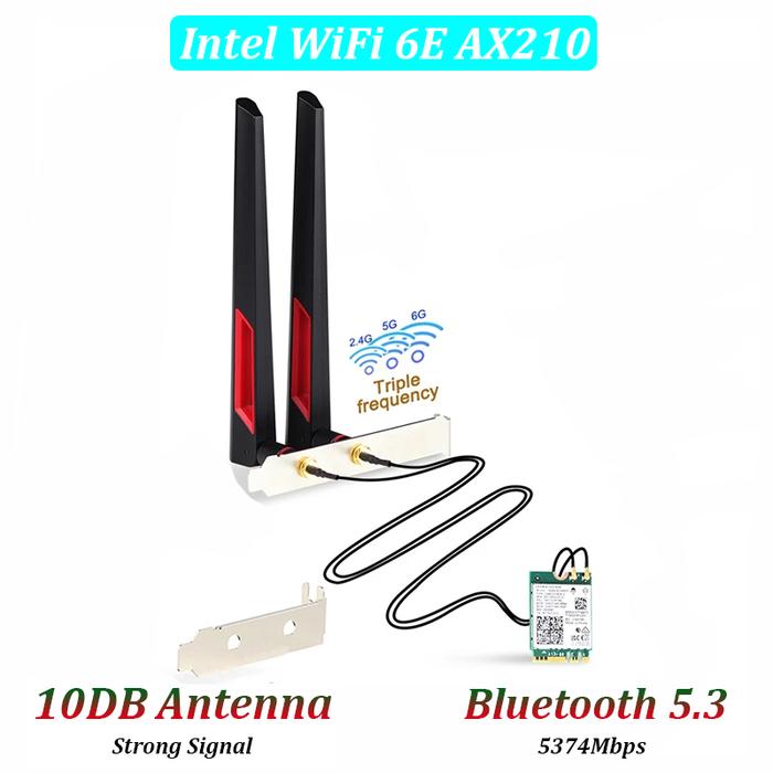 Jual 10DBi Antenna Desktop Kit For Intel WiFi 6E AX210 WiFi