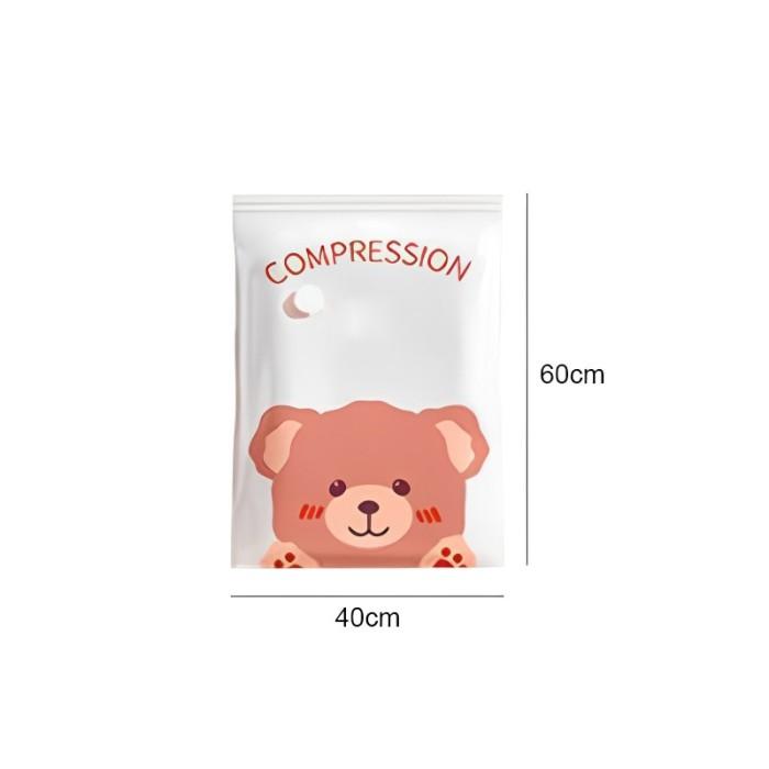 Gambar U-Living Plastik Vacuum Kantong Pakaian Travel Transparan Anti-air Dipakai Berulang Klip Plastic - Teddy Bear 40*60 dari U-Living Indonesia undefined Tokopedia