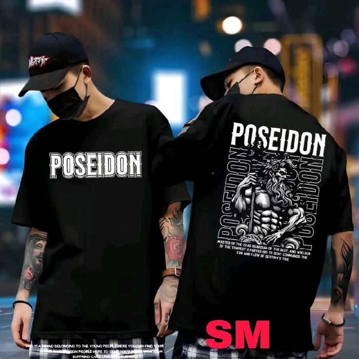 Gambar Kaos Poseidon Pria Keren (Kode 037) - Baju Distro Combed Kekinian - Outfit Cowok Zaman Now - HITAM KODE 037, M dari TK SUKSES MULIA99 undefined Tokopedia