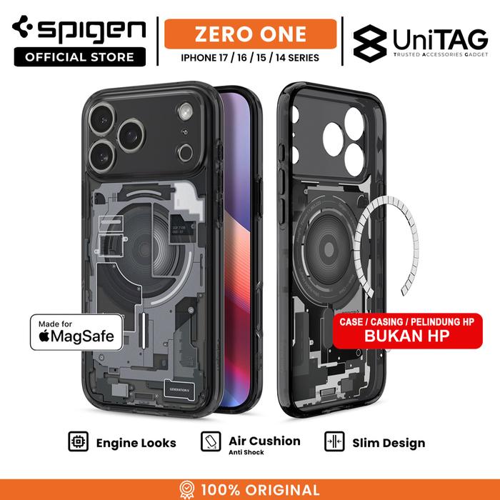 Gambar SPIGEN Case for iPhone 17 16 15 14 Series Pro Max Plus Air Ultra Hybrid Zero One MagSafe Anti Shock Crack Casing - Black , 17 Pro Max dari Spigen Indonesia undefined Tokopedia