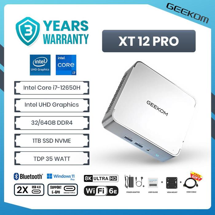 Gambar Mini PC Geekom XT12 PRO - Intel Core i7-12650H Ram 32GB DDR4 SSD 1TB NVME Windows 11 Pro Original - XT12PRO-i7 (32GB/1TB) 12650H dari Geekom Official undefined Tokopedia