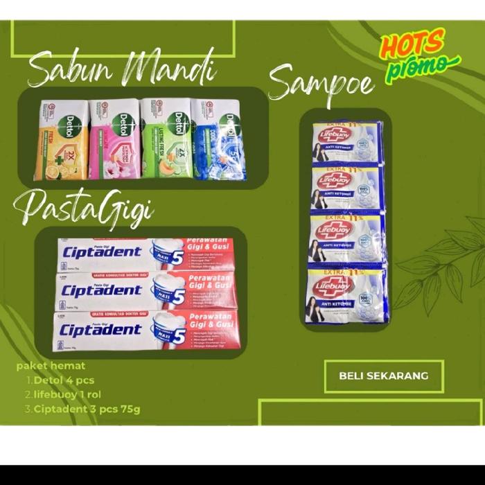 Gambar PAKET HEMAT 3 PASTA GIGI + 4 SABUN + 1 RTG SHAMPO LIFEBUOY PAKET MANDI LENGKAP - PAKET DETTOL dari raja prom0 undefined 5 Tokopedia