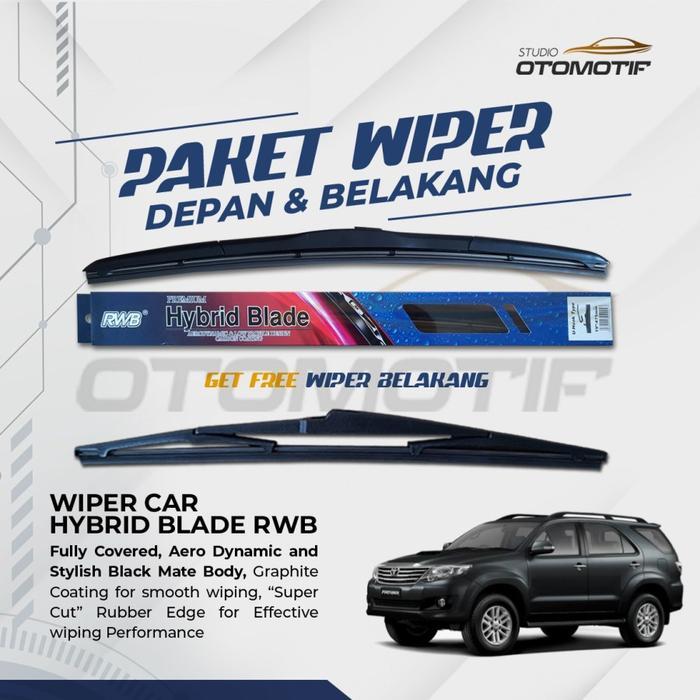 Gambar PAKET DEPAN BELAKANG WIPER FORTUNER GEN1 2004-2015 RWB HYBRID 3 PCS OM - HITAM dari Juandha AbdiSK undefined Tokopedia