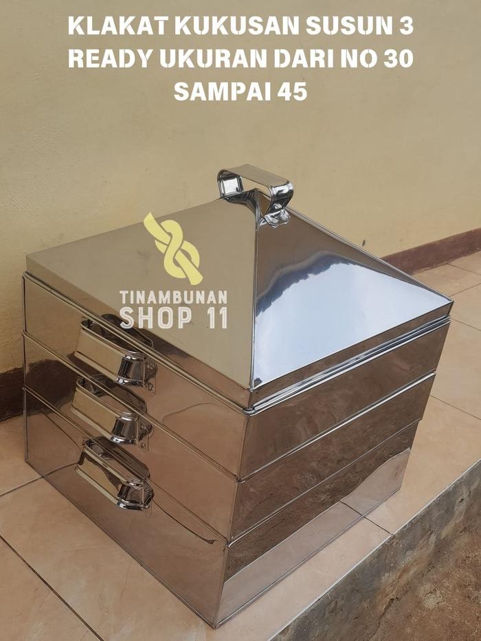 Gambar Klakat Susun 3 Stainless Kotak Kukusan Steamer (Ready dari No 30 sampai No 45) - NO 30 dari TINAMBUNAN SHOP 11_NEW undefined Tokopedia