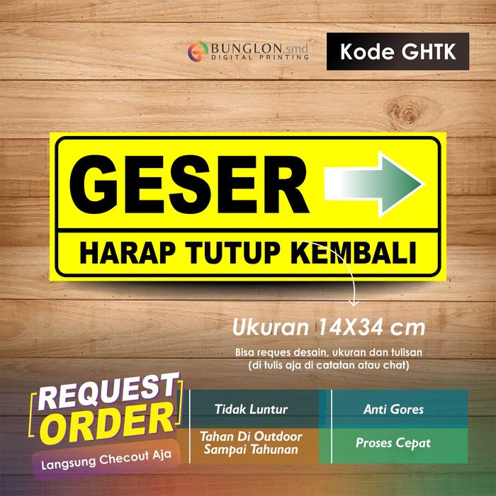 Gambar STIKER GESER HARAP TUTUP KEMBALI + LAMINASI KODE GHTK KUNING - 9x19 dari Bunglon Onlineshop undefined Tokopedia