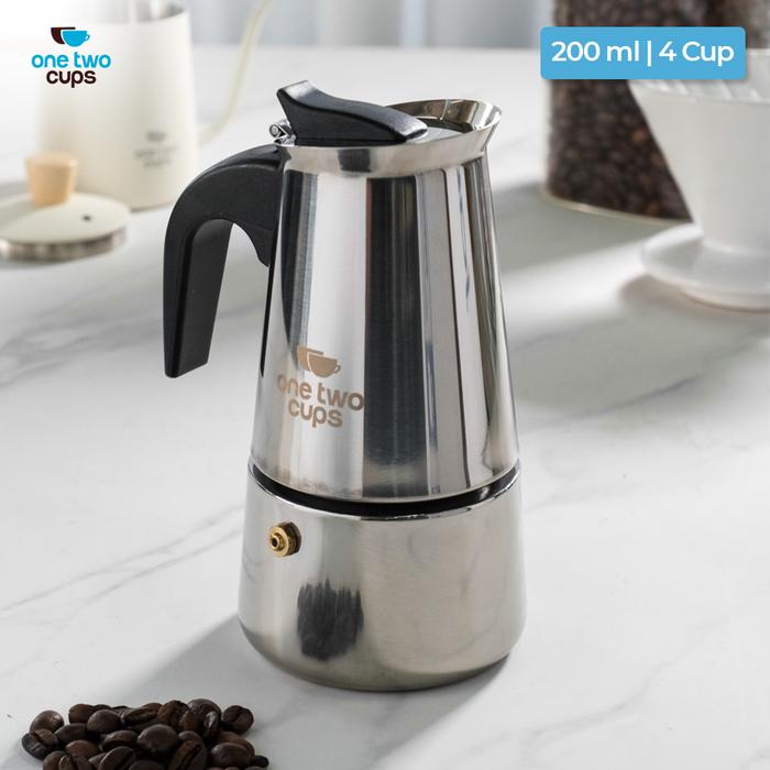 Gambar Crema Moka Pot Brandless mirip Bialetti Mokapot Espresso stainless - 200ml dari Mantan Online undefined Tokopedia